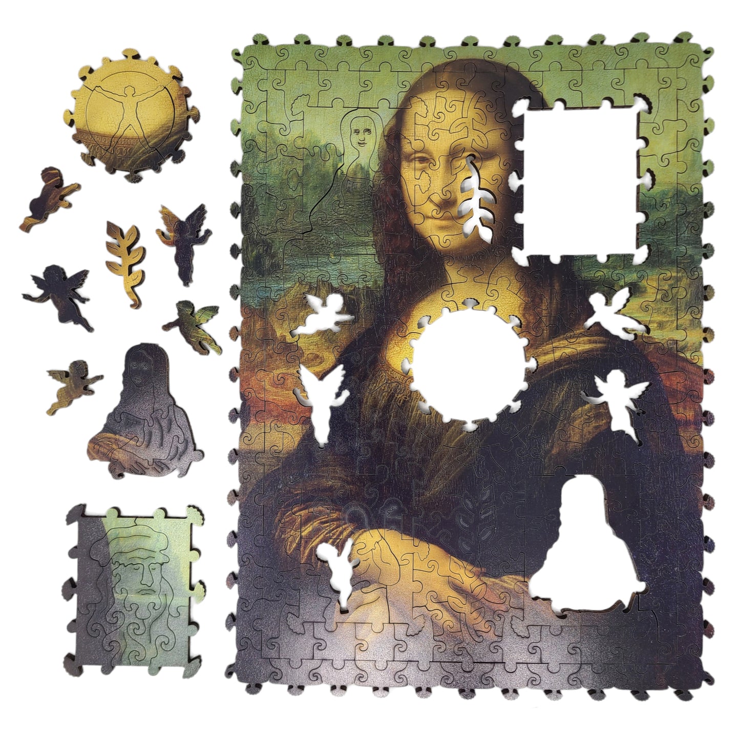 Large Format Wooden Jigsaw Puzzle with Uniquely Shaped Pieces for Seniors and Adults - 220 Pieces - Mona Lisa