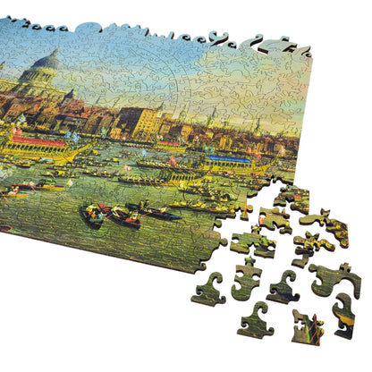 Wooden Jigsaw Puzzle for Adults - Uniquely Shaped Pieces - 370 Pieces - London from the River Thames