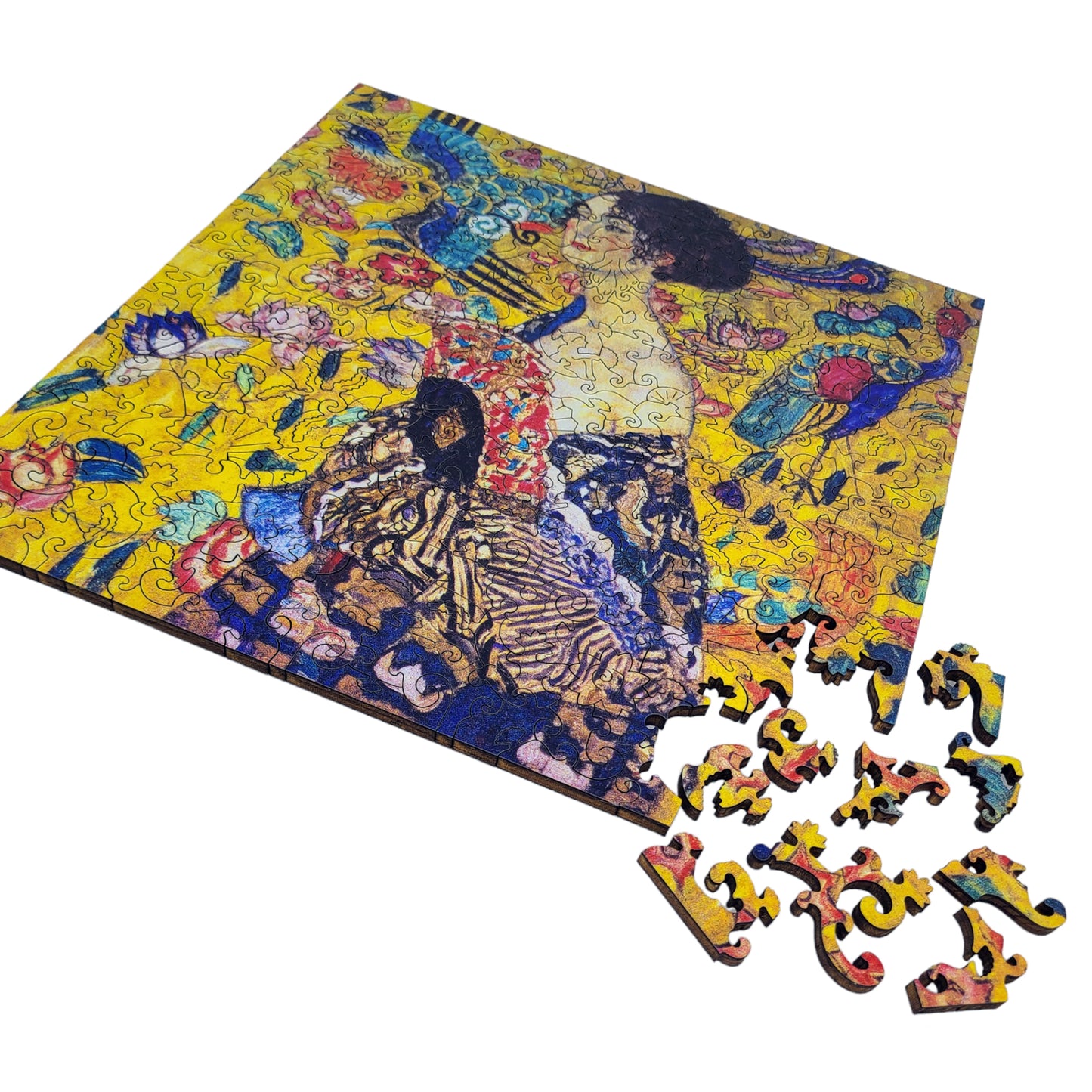 Wooden Jigsaw Puzzle for Adults - Uniquely Shaped Pieces  - 240 Pieces - Lady with Fan