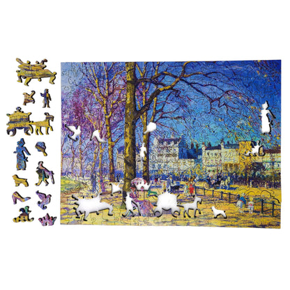 Wooden Jigsaw Puzzle for Adults - Uniquely Shaped Pieces - 303 Pieces - Hyde Park