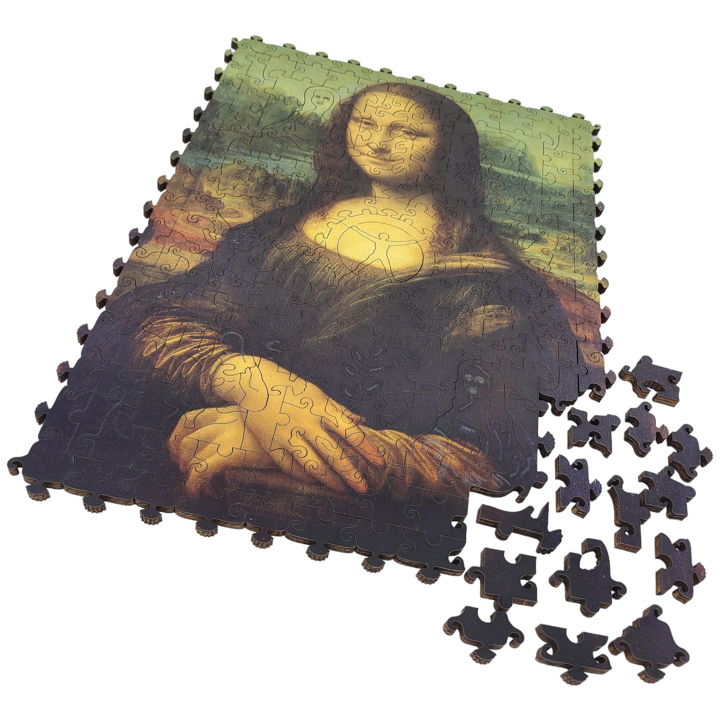 Large Format Wooden Jigsaw Puzzle with Uniquely Shaped Pieces for Seniors and Adults - 220 Pieces - Mona Lisa