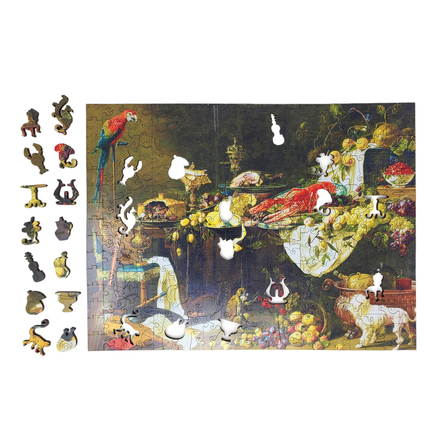 Wooden Jigsaw Puzzle for Adults - Uniquely Shaped Pieces - 262 Pieces - Banquet Still Life