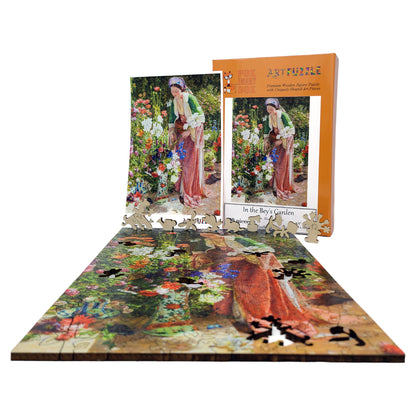 Wooden Jigsaw Puzzle for Adults - Uniquely Shaped Pieces  - 220 Pieces - In the Bey's Garden