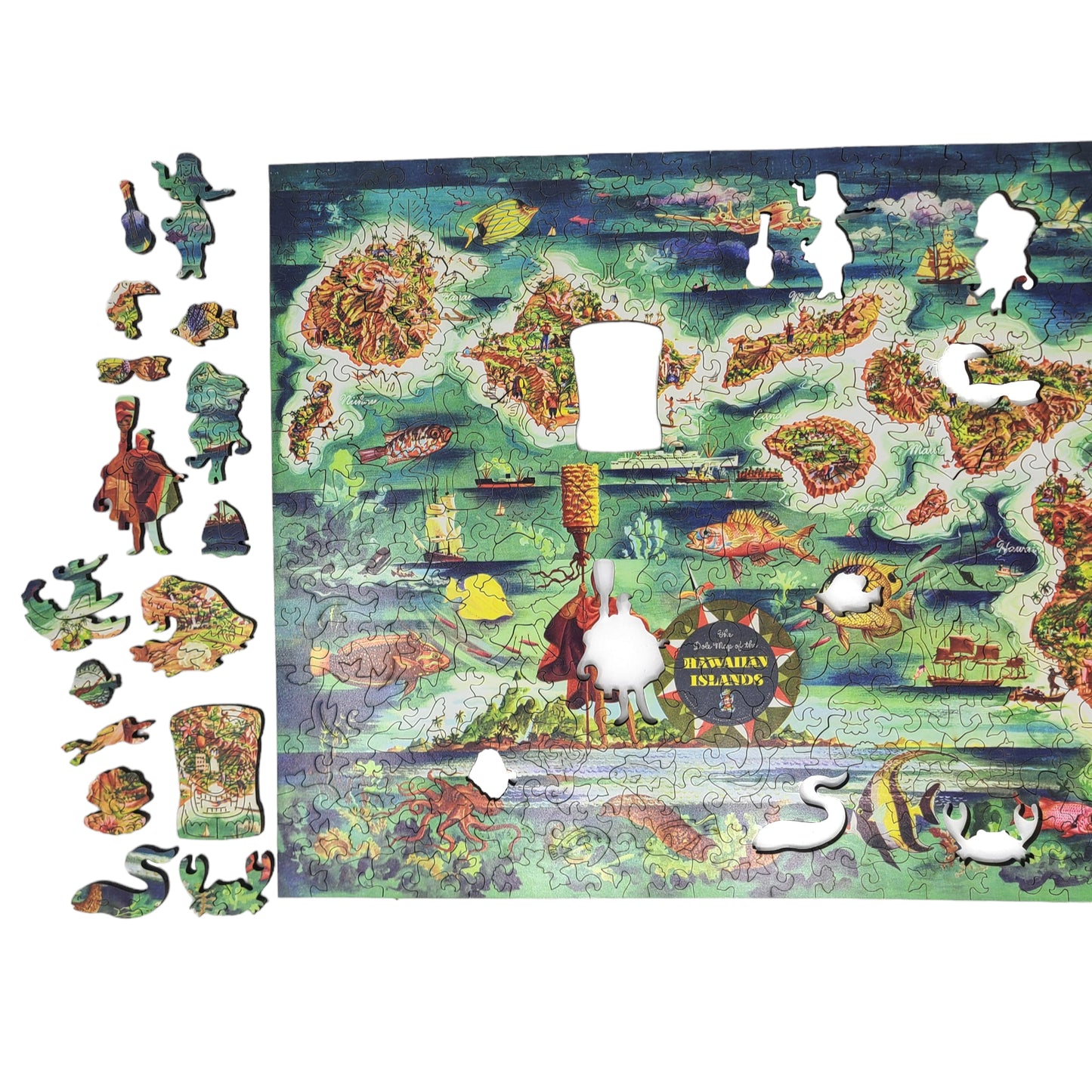 Wooden Jigsaw Puzzle for Adults - Uniquely Shaped Pieces - 440 Pieces - Hawaiian Islands