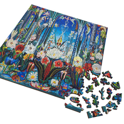 Wooden Jigsaw Puzzle for Adults - Uniquely Shaped Pieces - 262 Pieces - Flowers, Italy