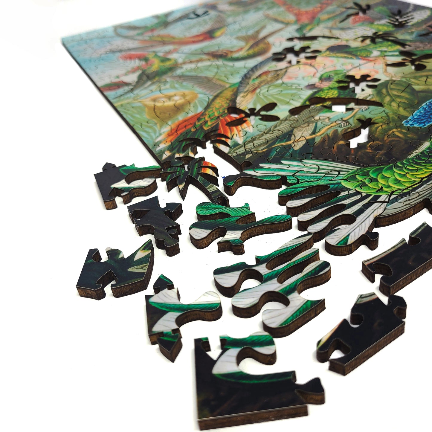 Wooden Jigsaw Puzzle with Uniquely Shaped Pieces for Adults - 267 Pieces - Hummingbirds