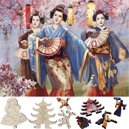 Rompecabezas de madera con piezas de formas únicas para adultos - 437 piezas - Sakura Blossom Festival