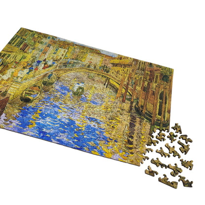 Wooden Jigsaw Puzzle for Adults - Uniquely Shaped Pieces - 435 Pieces - Venetian Canal Scene