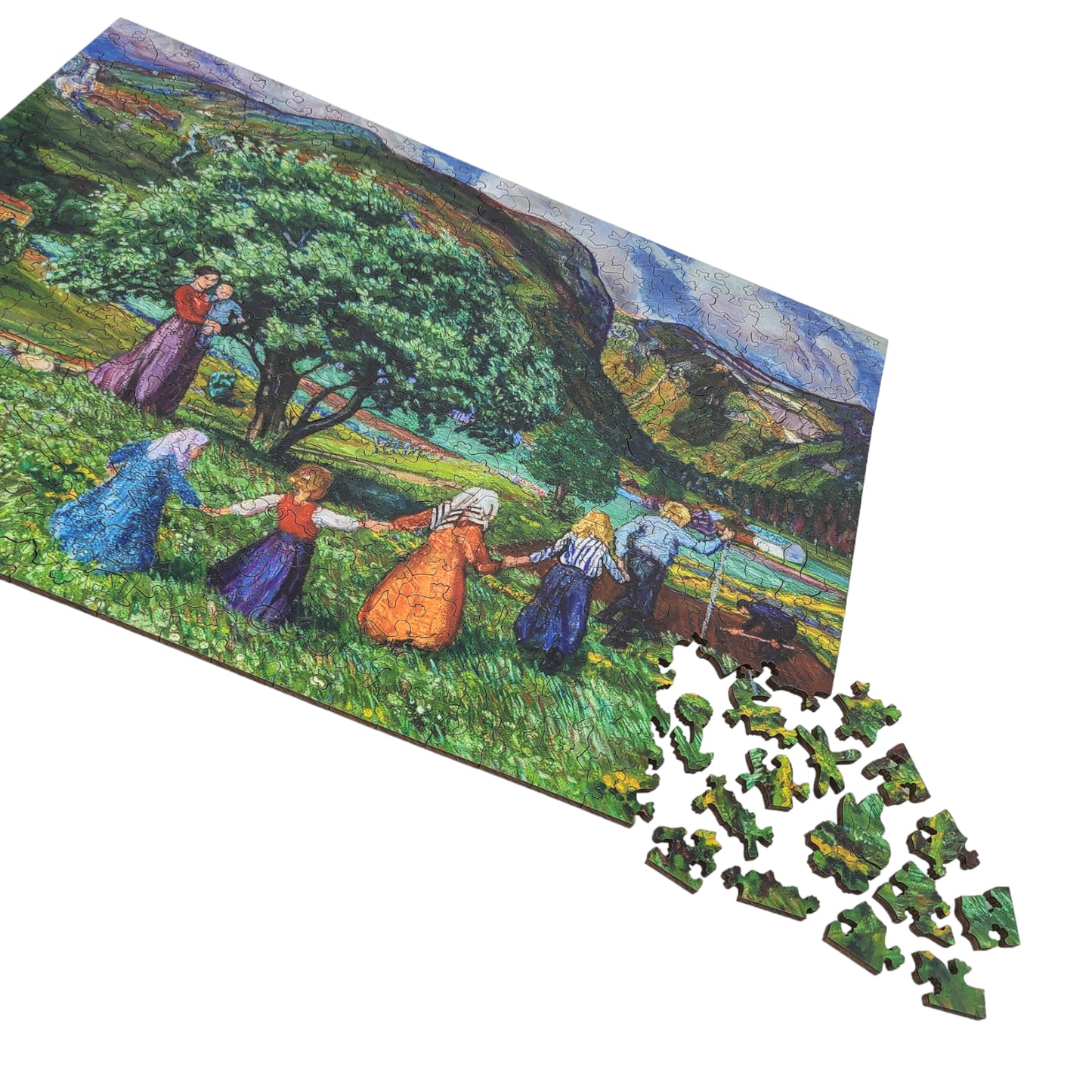 Wooden Jigsaw Puzzle for Adults - Uniquely Shaped Pieces - 420 Pieces - Summer and Playing Children