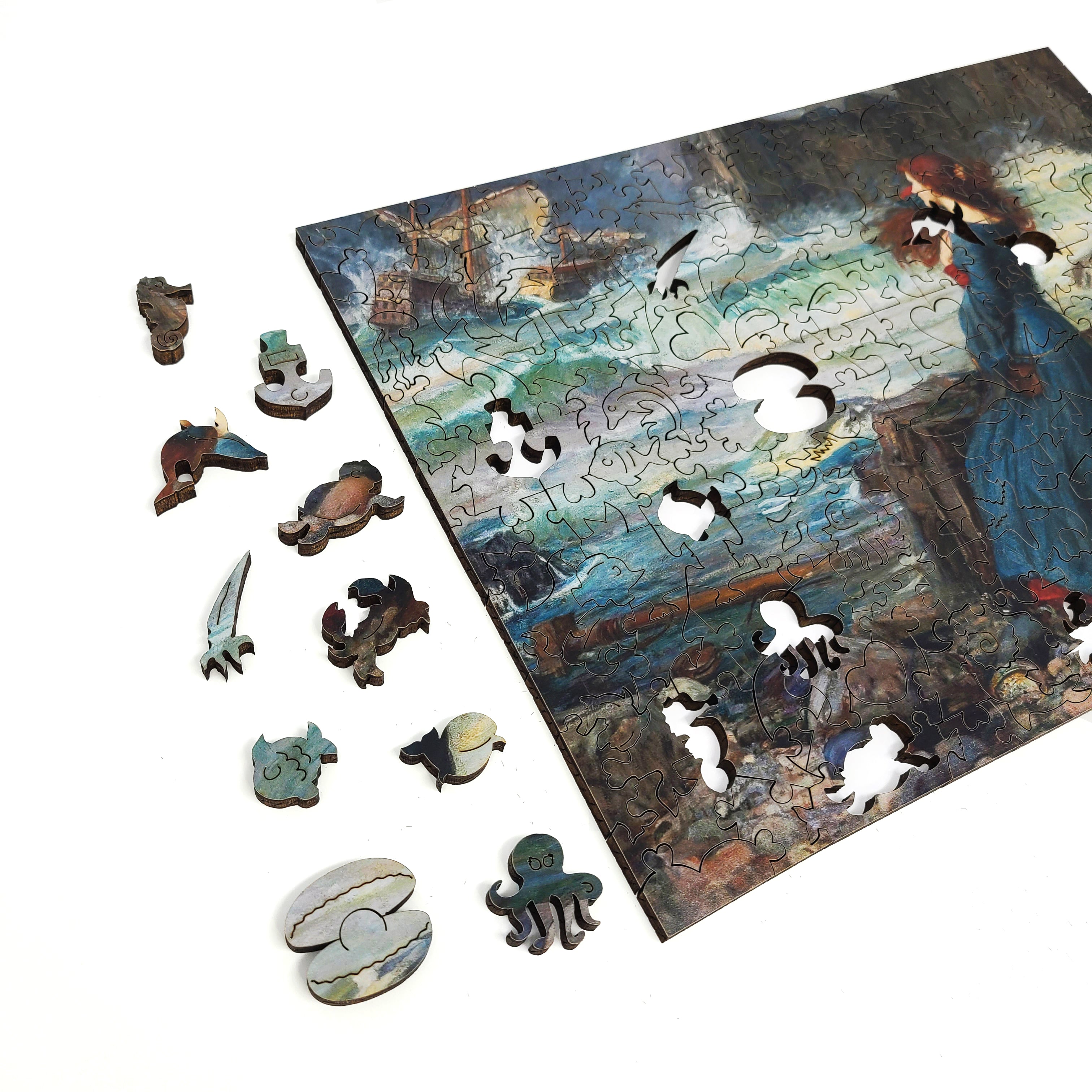 Wooden Jigsaw Puzzle with Uniquely Shaped Pieces for Adults - 206 