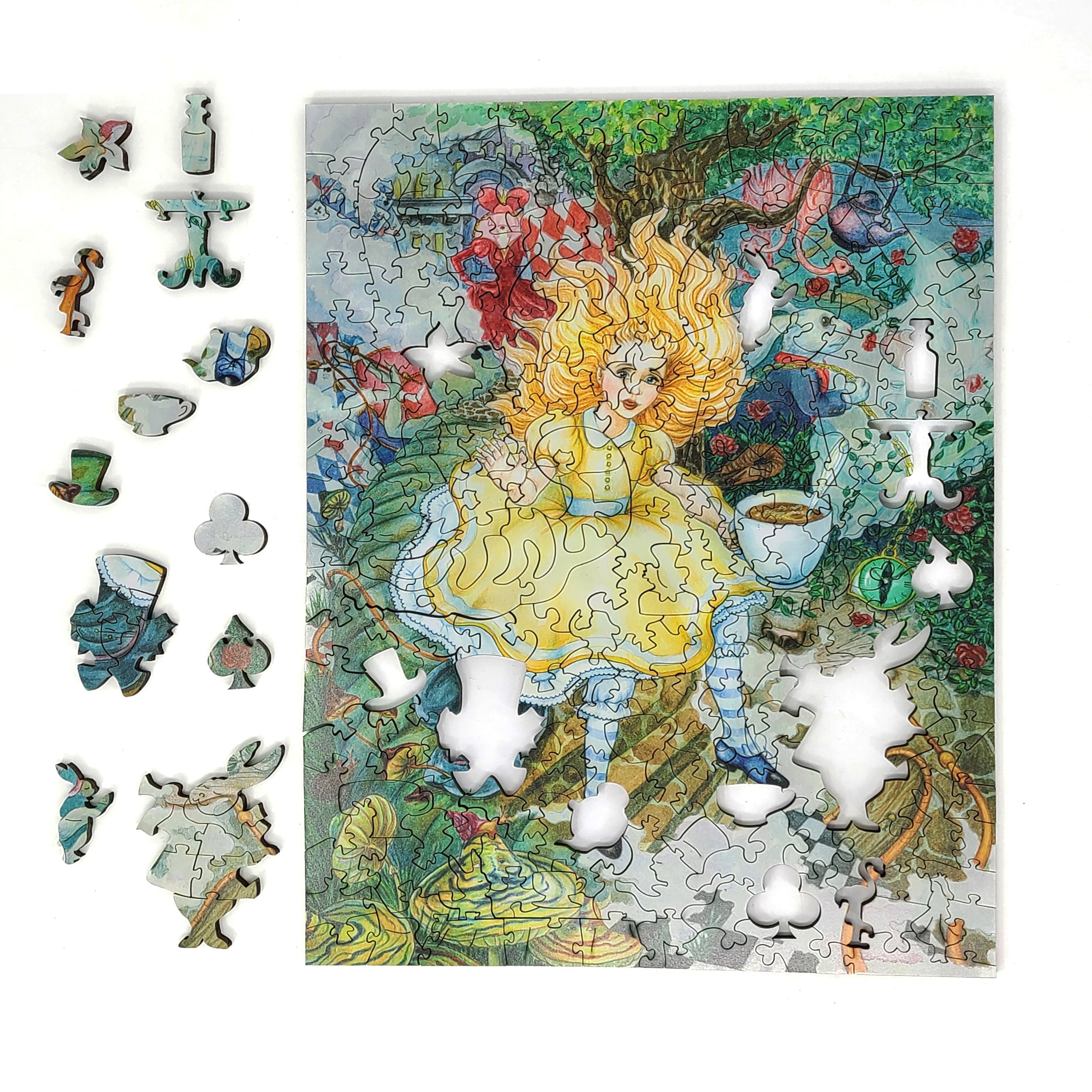 Wooden Jigsaw Puzzle with Uniquely Shaped Pieces for Adults - 250