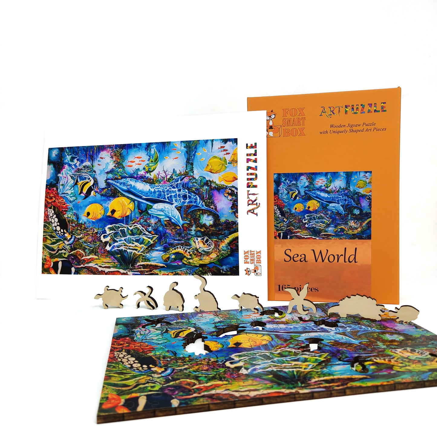 Large Format Wooden Jigsaw Puzzle for Seniors and Adults - Uniquely Shaped Pieces  - 165 Pieces - Sea World