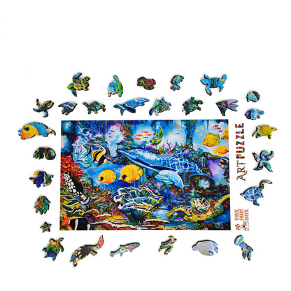 Large Format Wooden Jigsaw Puzzle for Seniors and Adults - Uniquely Shaped Pieces  - 165 Pieces - Sea World