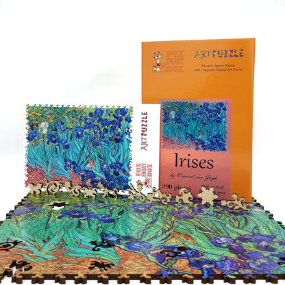 Wooden Jigsaw Puzzle with Uniquely Shaped Pieces for Adults - 290 Pieces - Irises