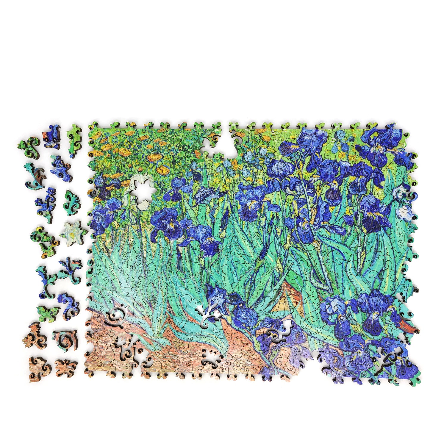 Wooden Jigsaw Puzzle with Uniquely Shaped Pieces for Adults - 290 Pieces - Irises