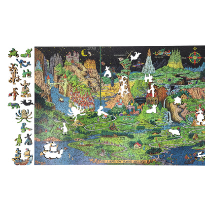 Wooden Jigsaw Puzzle for Adults - Uniquely Shaped Pieces - 454 Pieces - The Land of Make Believe