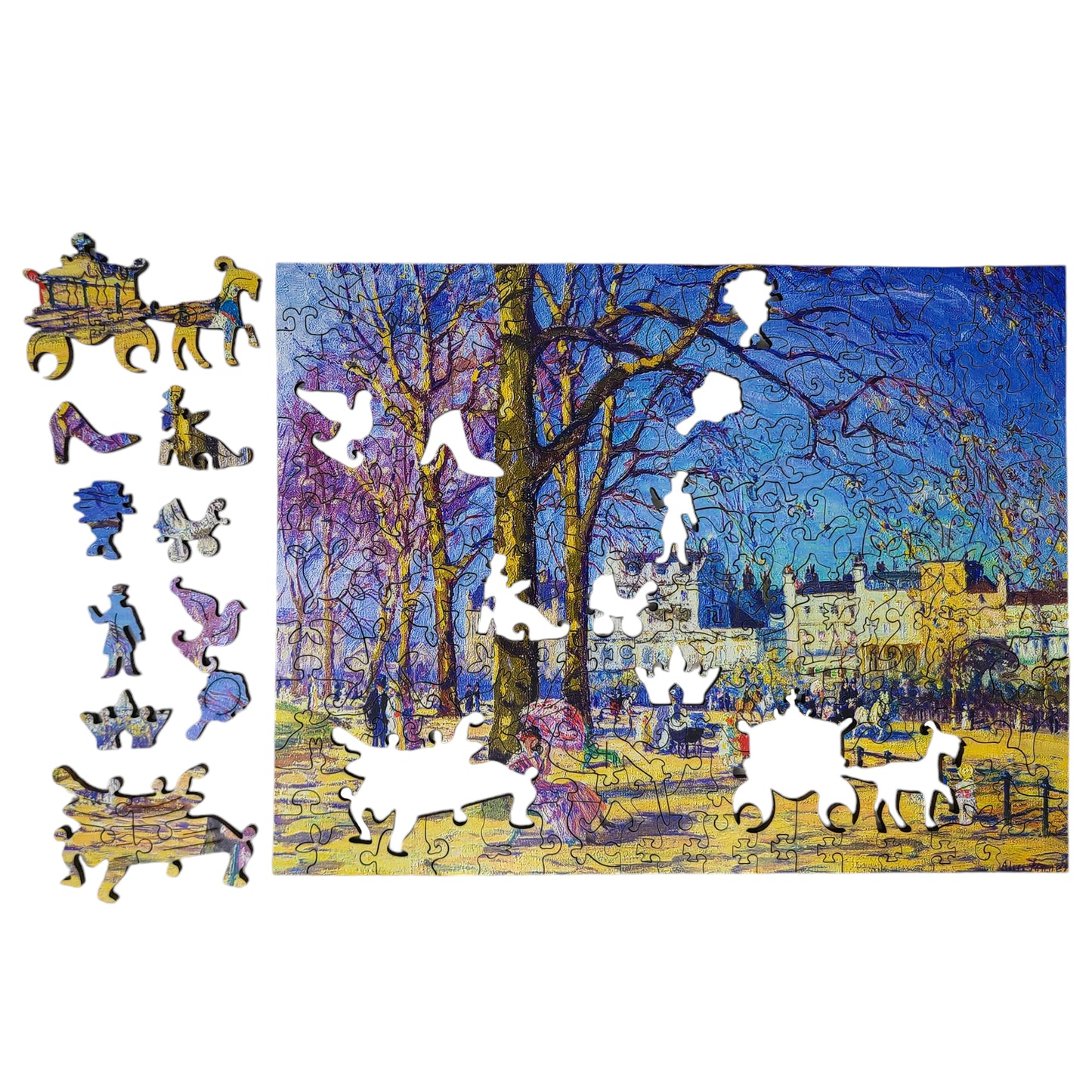 Wooden Jigsaw Puzzle for Adults - Uniquely Shaped Pieces - 172 Pieces - Hyde Park