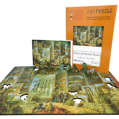 Wooden Jigsaw Puzzle for Adults - Uniquely Shaped Pieces - 430 Pieces - Views of Ancient Rome