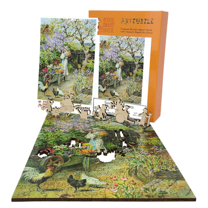 Wooden Jigsaw Puzzle for Adults - Uniquely Shaped Pieces - 220 Pieces - Spring Blossoms