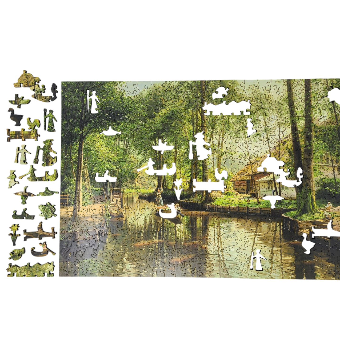 Wooden Jigsaw Puzzle for Adults - Uniquely Shaped Pieces - 444 Pieces - Going To Market