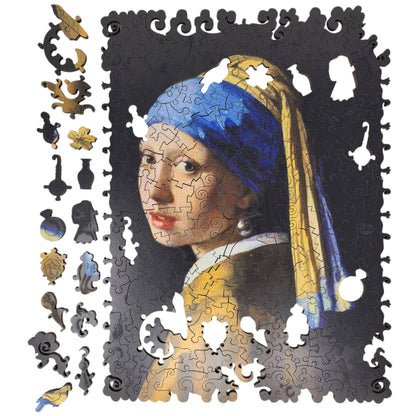 Wooden Jigsaw Puzzle for Adults - Uniquely Shaped Pieces - 220 Pieces - Girl with a Pearl Earring