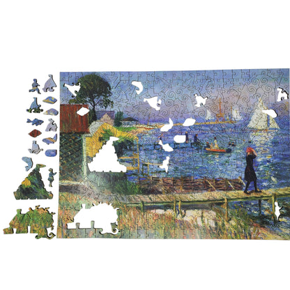 Wooden Jigsaw Puzzle for Adults - Uniquely Shaped Pieces - 420 Pieces - Bathers at Bellport