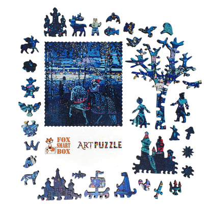 Wooden Jigsaw Puzzle for Adults - Uniquely Shaped Pieces - 240 Pieces - Riding Couple