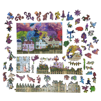 Wooden Jigsaw Puzzle for Adults - Uniquely Shaped Pieces - 414 Pieces - Goodbye, Mary