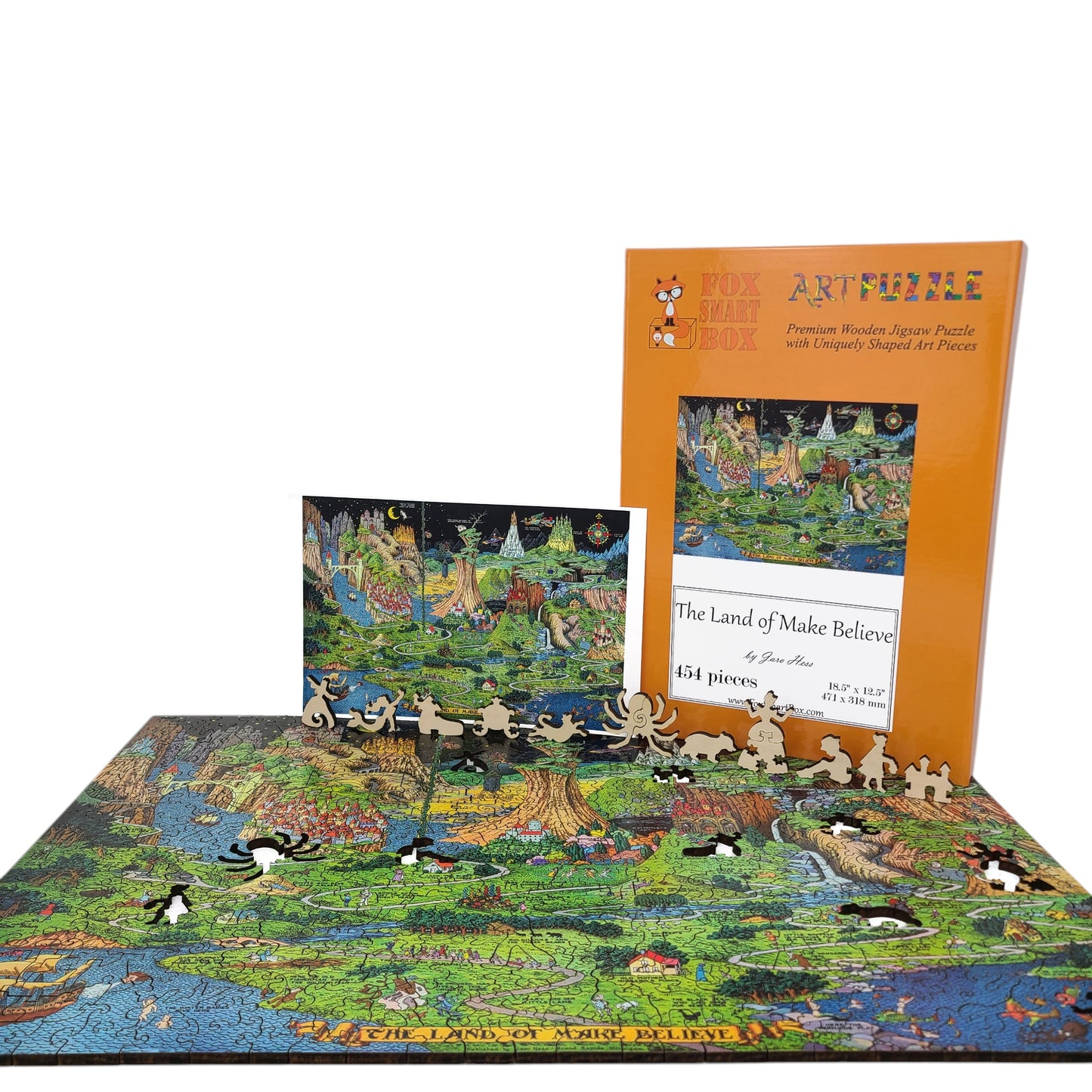 Wooden Jigsaw Puzzle for Adults - Uniquely Shaped Pieces - 454 Pieces - The Land of Make Believe