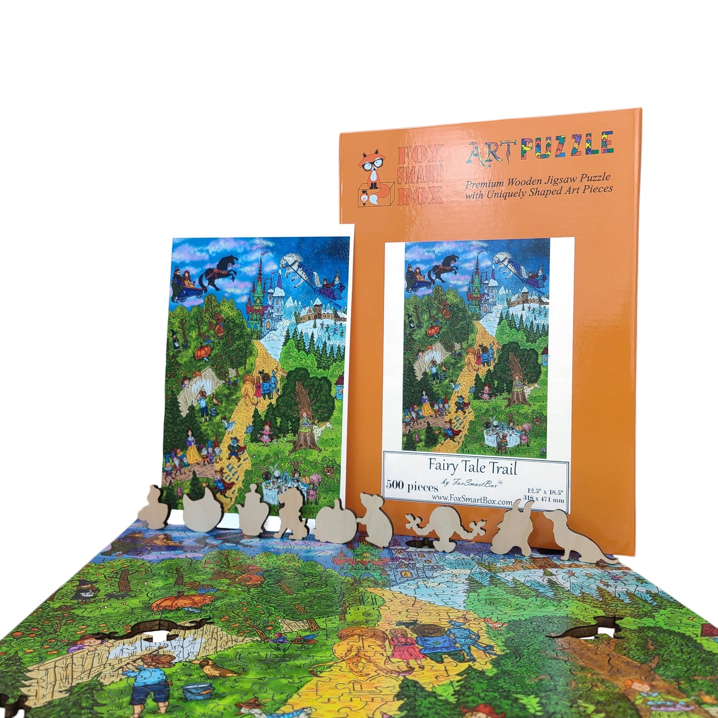 Wooden Jigsaw Puzzle for Adults - Uniquely Shaped Pieces - 500 Pieces - Fairy Tale Trail