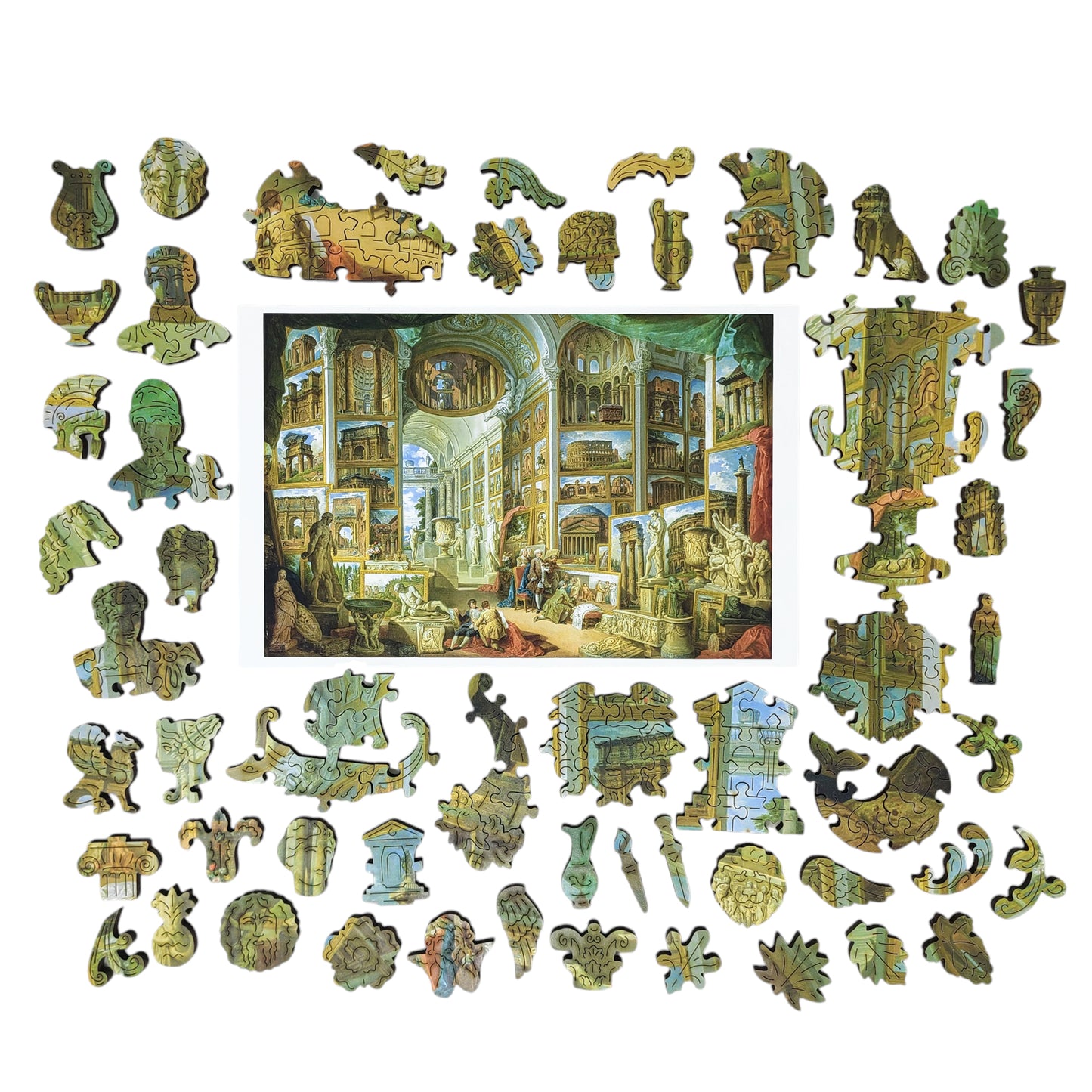 Wooden Jigsaw Puzzle for Adults - Uniquely Shaped Pieces - 430 Pieces - Views of Ancient Rome