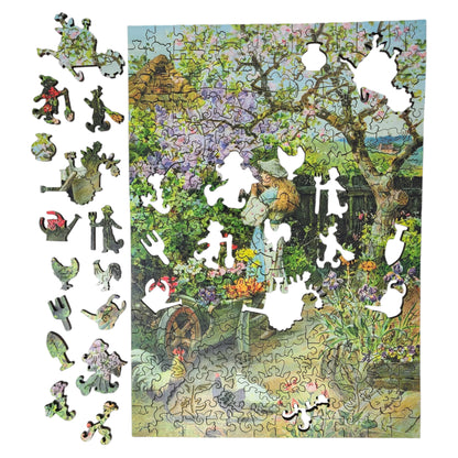 Wooden Jigsaw Puzzle for Adults - Uniquely Shaped Pieces - 220 Pieces - Spring Blossoms