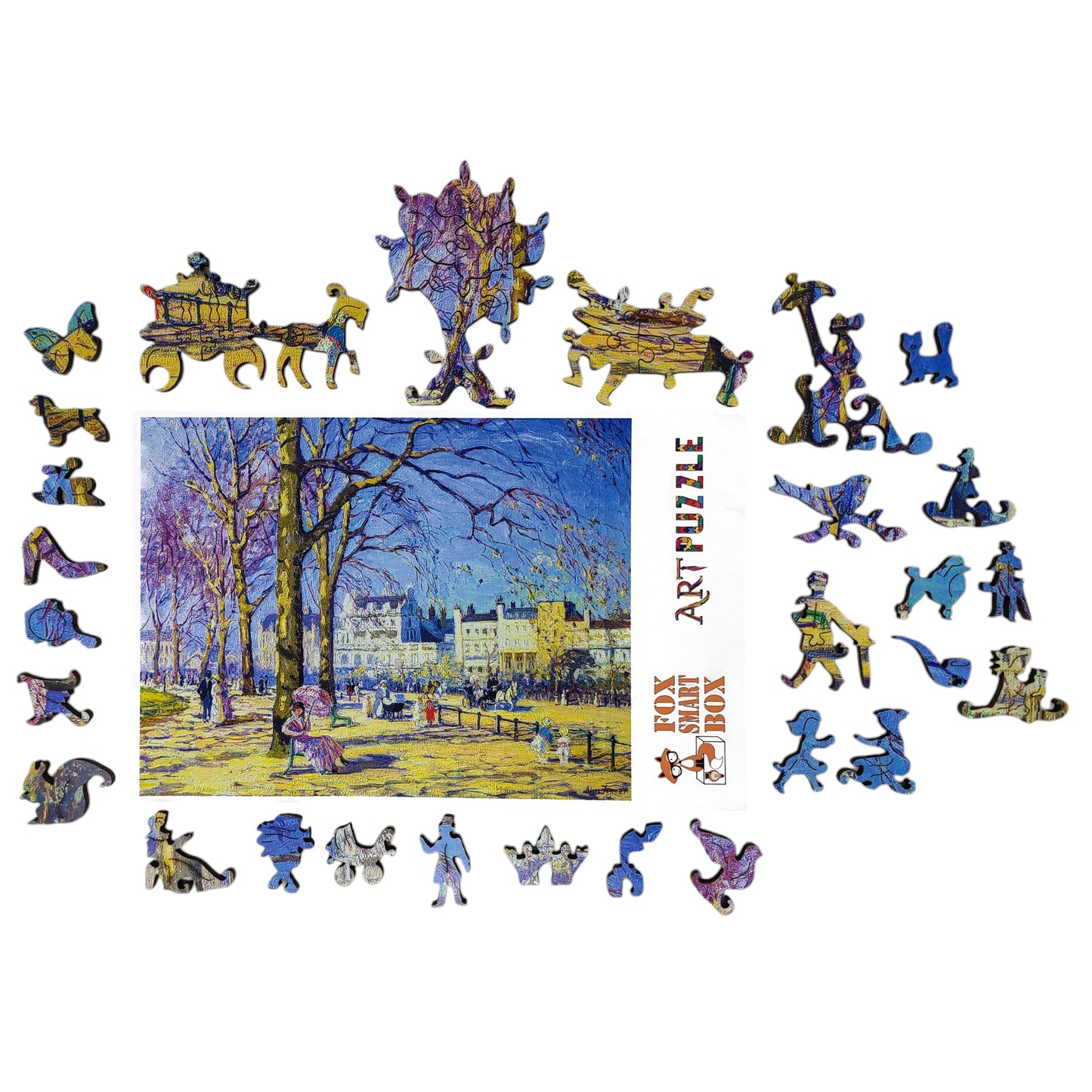 Wooden Jigsaw Puzzle for Adults - Uniquely Shaped Pieces - 172 Pieces - Hyde Park