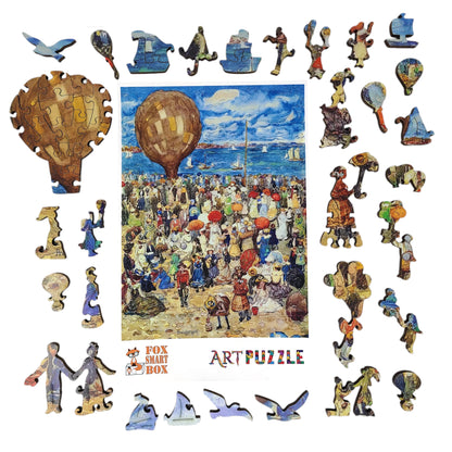 Wooden Jigsaw Puzzle for Adults - Uniquely Shaped Pieces - 210 Pieces - The Balloon