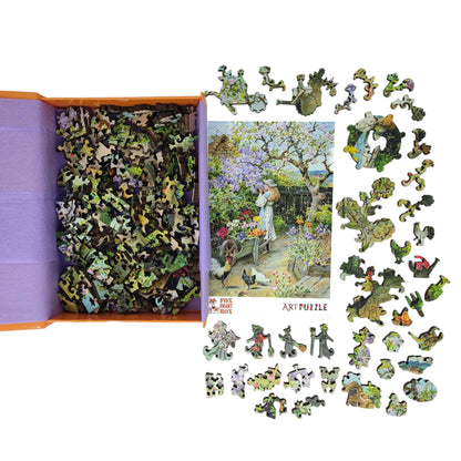 Wooden Jigsaw Puzzle for Adults - Uniquely Shaped Pieces - 220 Pieces - Spring Blossoms