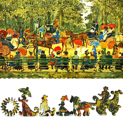 Wooden Jigsaw Puzzle for Adults - Uniquely Shaped Pieces - 340 Pieces - Central Park, New York