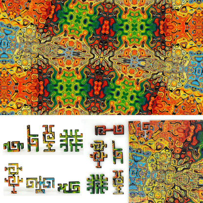 Rompecabezas de madera con piezas de formas únicas para adultos - 300 piezas - Desafío. Caleidoscopio