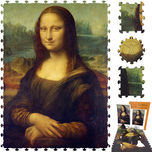 Large Format Wooden Jigsaw Puzzle with Uniquely Shaped Pieces for Seniors and Adults - 220 Pieces - Mona Lisa