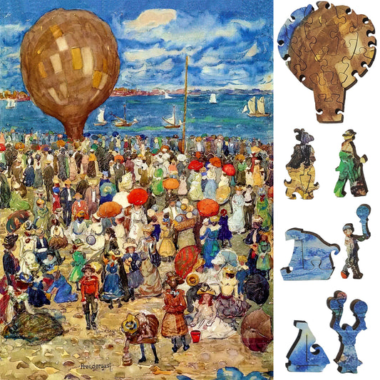 Wooden Jigsaw Puzzle for Adults - Uniquely Shaped Pieces - 404 Pieces - The Balloon