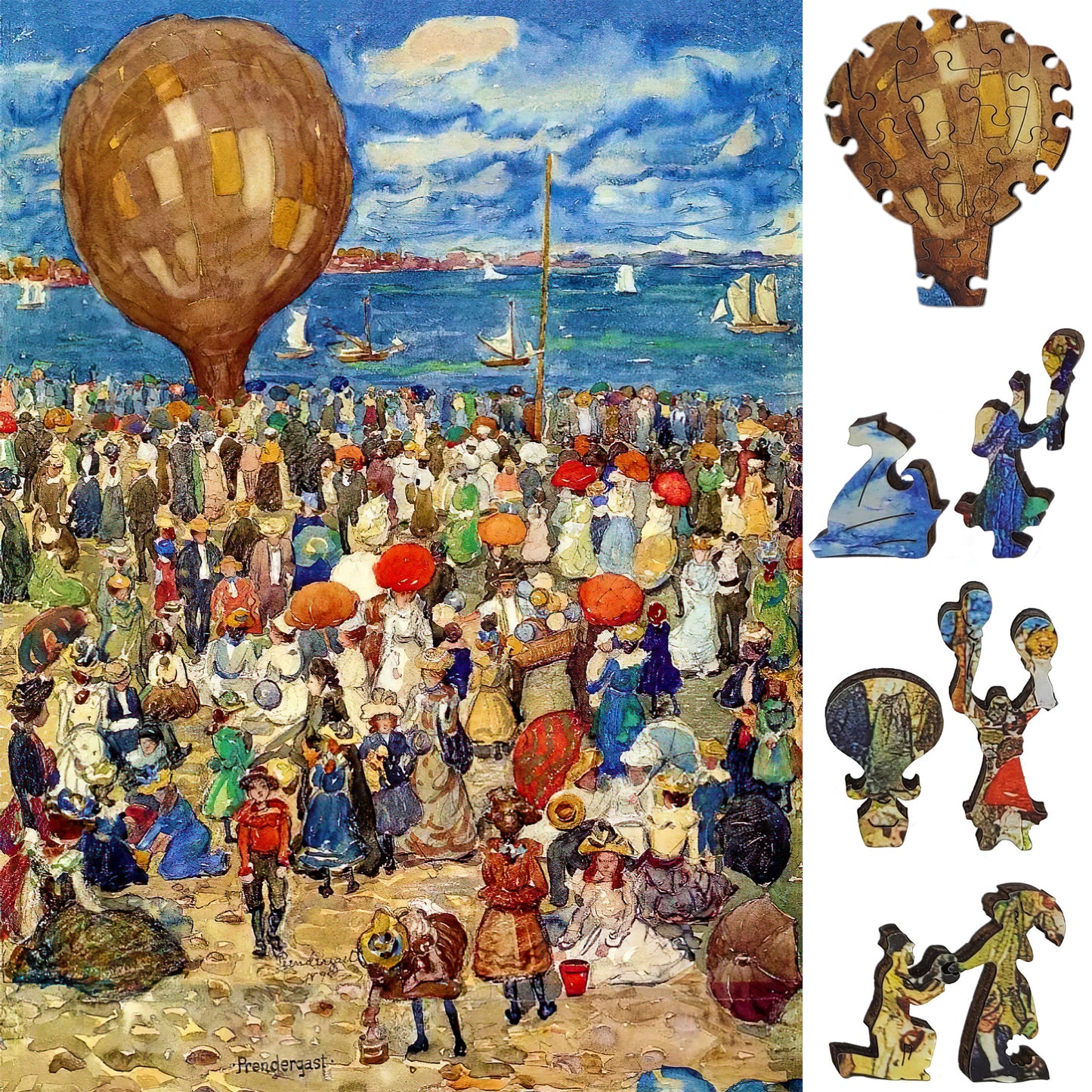 Wooden Jigsaw Puzzle for Adults - Uniquely Shaped Pieces - 210 Pieces - The Balloon