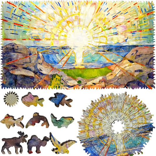 Wooden Jigsaw Puzzle for Adults - Uniquely Shaped Pieces - 323 Pieces - The Sun