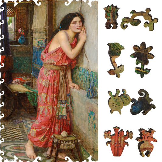 Wooden Jigsaw Puzzle for Adults - Uniquely Shaped Pieces - 220 Pieces - Thisbe