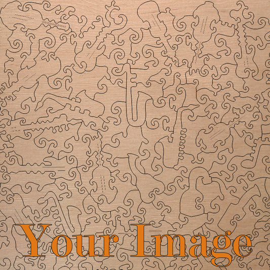 Retrato con temática musical - Rompecabezas de madera personalizado con piezas de formas únicas - 212 piezas - Tamaño ancho x alto 10,6" x 13,5" (269 x 344 mm) 