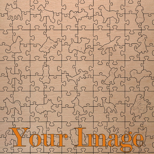 Paisaje temático de perros - Rompecabezas de madera personalizado con piezas de formas únicas - 306 piezas - Tamaño ancho x alto 13,7" x 10,6" (349 x 269 mm) 