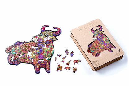 Woody Puzzle - Unique Wooden Jigsaw Puzzle - 245 Pieces - Bull