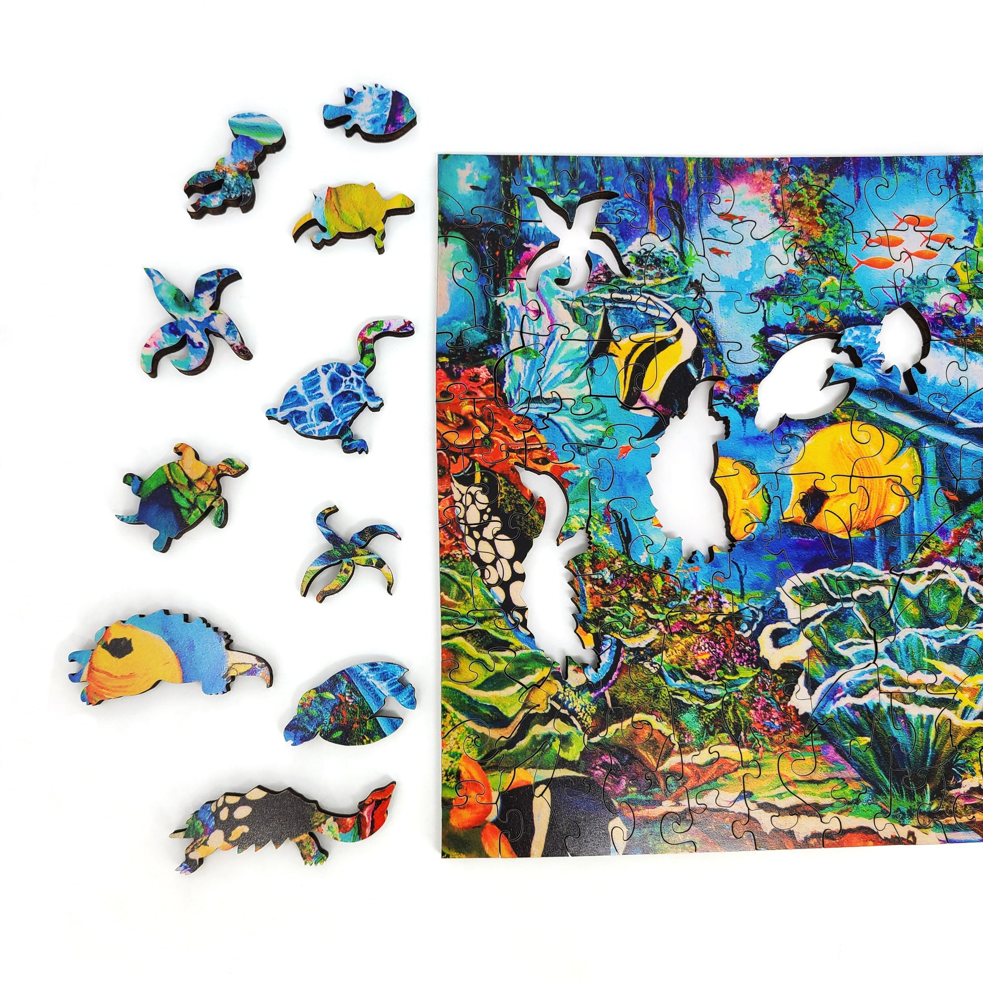 Wooden Jigsaw Puzzle 1000 Pieces | Sea World Animals | Unique Puzzle