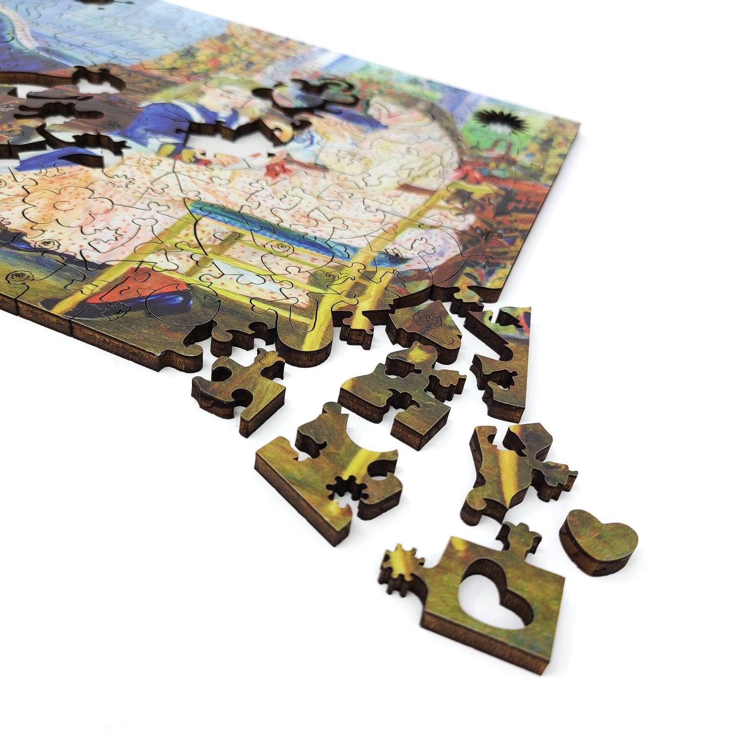 Wooden Jigsaw Puzzle with Uniquely Shaped Pieces for Adults - 220 Pieces - Children's Afternoon at Wargemont